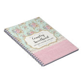 Shabby Chic Pink Floral  Farmhouse Boutique Notitieboek (Rechterzijde)