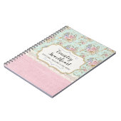 Shabby Chic Pink Floral  Farmhouse Boutique Notitieboek (Linkerzijde)