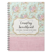 Shabby Chic Pink Floral  Farmhouse Boutique Notitieboek (Voorkant)