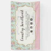 Shabby Chic Pink Floral  Farmhouse Boutique Spandoek (Verticaal)