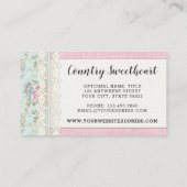 Shabby Chic Pink Floral  Farmhouse Boutique Visitekaartje (Achterkant)