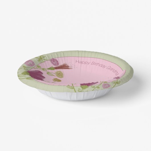 Shabby Chic Pink Floral Papieren Kommen (Gebogen)