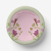 Shabby Chic Pink Floral Papieren Kommen (Voorkant)