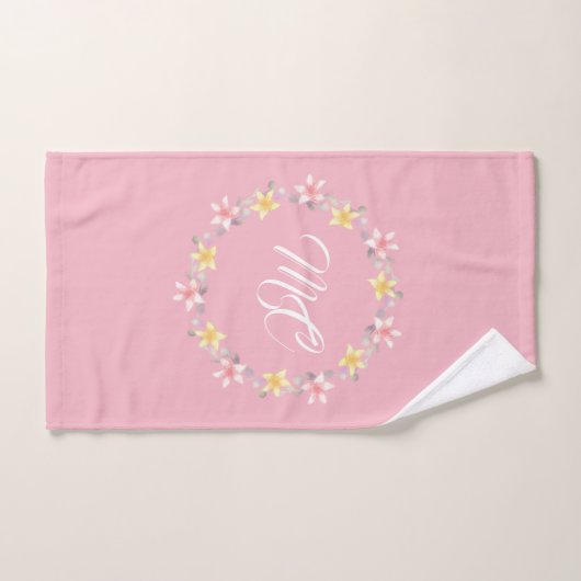 Shabby Chic Pink Floral Pattern Bath Towel Set Bad Handdoek (Handdoek)