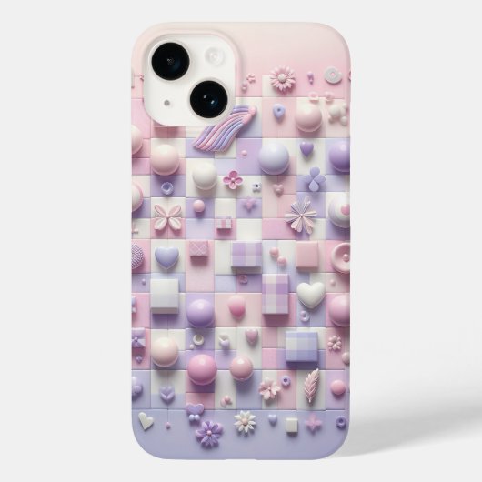 Shabby Chic Pink Floral Phone Case - Lavender Whit (Achterkant)