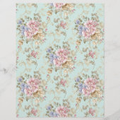 Shabby Chic Pink Floral  Scrapbook Paper Briefhoofd (Voorkant)