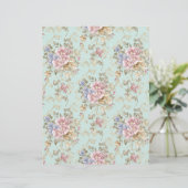 Shabby Chic Pink Floral  Scrapbook Paper Briefhoofd (Staand voorkant)