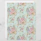 Shabby Chic Pink Floral  Scrapbook Paper Briefhoofd (Voorkant / Achterkant)