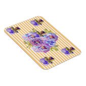 Shabby Chic Pink Floral Yellow Stripe Magnet Magneet (Rechterzijde)
