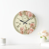 Shabby Chic Pink Floral'Epheera Grote Klok (Huis)