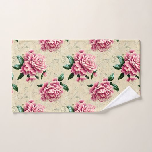 Shabby Chic Pink Gardenias Bad Handdoek (Handdoek)