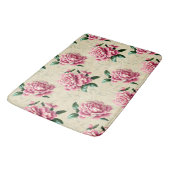 Shabby Chic Pink Gardenias Badmat (Gekanteld)