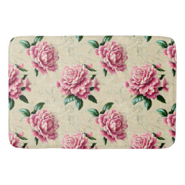 Shabby Chic Pink Gardenias Badmat