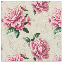 Shabby Chic Pink Gardenias Fabric Stof