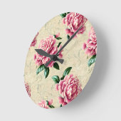Shabby Chic Pink Gardenias Ronde Klok (Hoek)