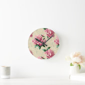 Shabby Chic Pink Gardenias Ronde Klok (Huis)