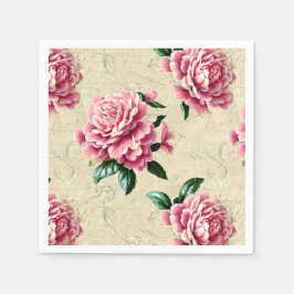 Shabby Chic Pink Gardenias Servet