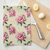 Shabby Chic Pink Gardenias Theedoek (Quarter Fold)