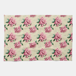 Shabby Chic Pink Gardenias Theedoek