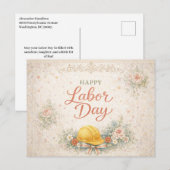 Shabby Chic Pink Happy Labor Day Feestdagenkaart (Voorkant / Achterkant)
