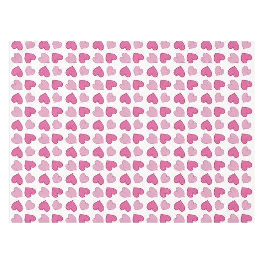 Shabby Chic Pink Hearts Table Cloth Tafelkleed (Voorkant (Horizontaal))
