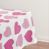 Shabby Chic Pink Hearts Table Cloth Tafelkleed (Voorbeeld)