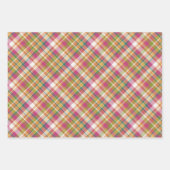 Shabby Chic Pink Oranje Green White Gingham Inpakpapier Vel (Voorkant)