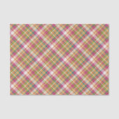 Shabby Chic Pink Oranje Green White Gingham Tissuepapier (Voorkant)