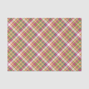Shabby Chic Pink Oranje Green White Gingham Tissuepapier