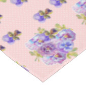 Shabby Chic Pink Pansy Bloemen Tafelkleed (Gekanteld)
