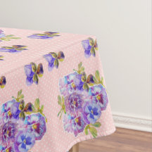 Shabby Chic Pink Pansy Bloemen Tafelkleed