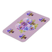 Shabby Chic Pink Pansy Floral Lila art Magnet Magneet (Linkerzijde)