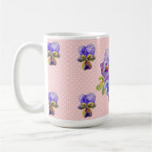 Shabby Chic  Pink Pansy florale Dot Mok (Links)