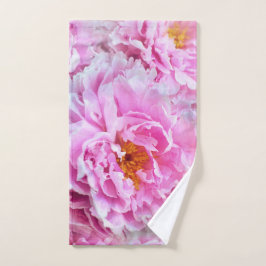 Shabby Chic Pink Pastel Pink Peonies Bad Handdoek
