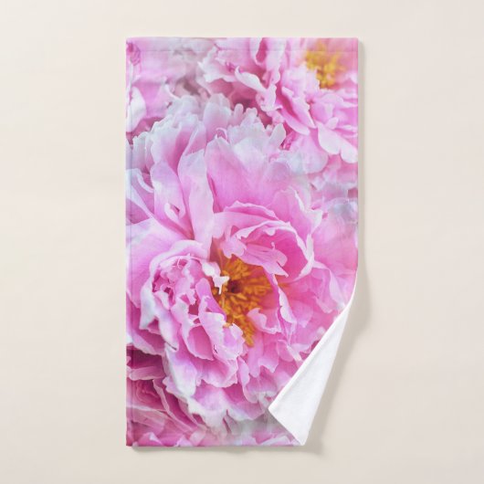 Shabby Chic Pink Pastel Pink Peonies Bad Handdoek (Handdoek)