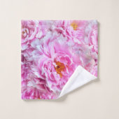 Shabby Chic Pink Pastel Pink Peonies Bad Handdoek (Wasdoekje)