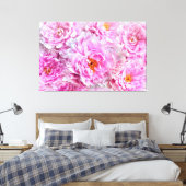 Shabby Chic Pink Pastel Pink Peonies Canvas Afdruk (Insitu (Slaapkamer))