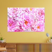 Shabby Chic Pink Pastel Pink Peonies Canvas Afdruk (Insitu (Woonkamer))