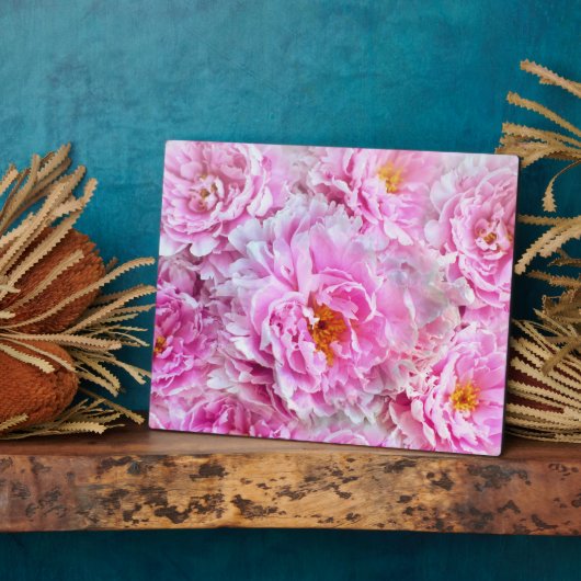 Shabby Chic Pink Pastel Pink Peonies Fotoplaat (Zijkant)