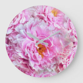 Shabby Chic Pink Pastel Pink Peonies Grote Klok