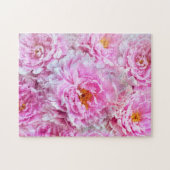 Shabby Chic Pink Pastel Pink Peonies Legpuzzel (Horizontaal)