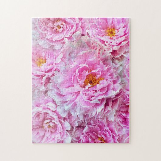 Shabby Chic Pink Pastel Pink Peonies Legpuzzel (Verticaal)