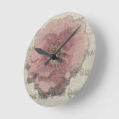 Shabby Chic  Pink Pastel Roos wandklok (Hoek)