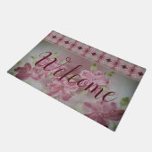 Shabby Chic Pink Patterned Deurmat (Schuin)