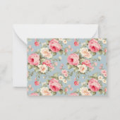 Shabby Chic Pink Peony Floral Personalized Notitiekaartje (Achterkant)