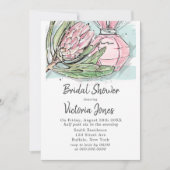 Shabby Chic Pink Protea Vrijgezellenfeest Kaart (Voorkant)