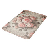  Shabby Chic Pink Rose Bloemen Badmat (Gekanteld)