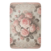  Shabby Chic Pink Rose Bloemen Badmat (Voorkant Verticaal)