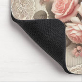  Shabby Chic Pink Rose Bloemen Muismat (Hoek)