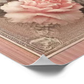  Shabby Chic Pink Rose Bloemen Poster (Hoek)